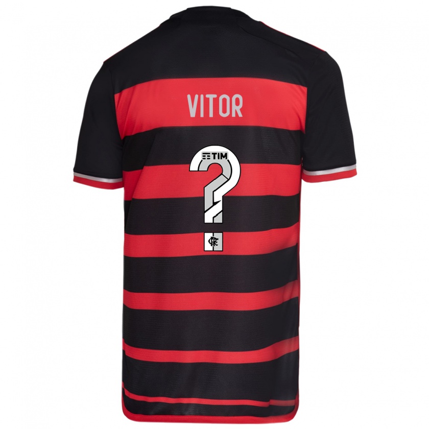 Kandiny Niño Camiseta João Vitor #0 Negro Rojo 1ª Equipación 2024/25 La Camisa Chile