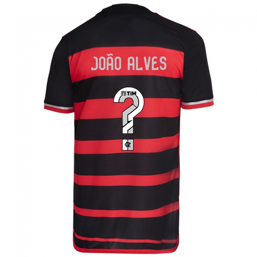 Kandiny Niño Camiseta João Alves #0 Negro Rojo 1ª Equipación 2024/25 La Camisa Chile