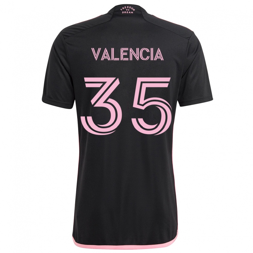 Kandiny Niño Camiseta Felipe Valencia #35 Negro 2ª Equipación 2024/25 La Camisa Chile