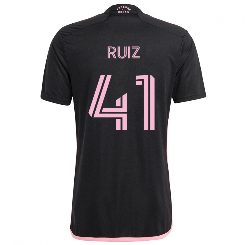 Kandiny Niño Camiseta David Ruíz #41 Negro 2ª Equipación 2024/25 La Camisa Chile