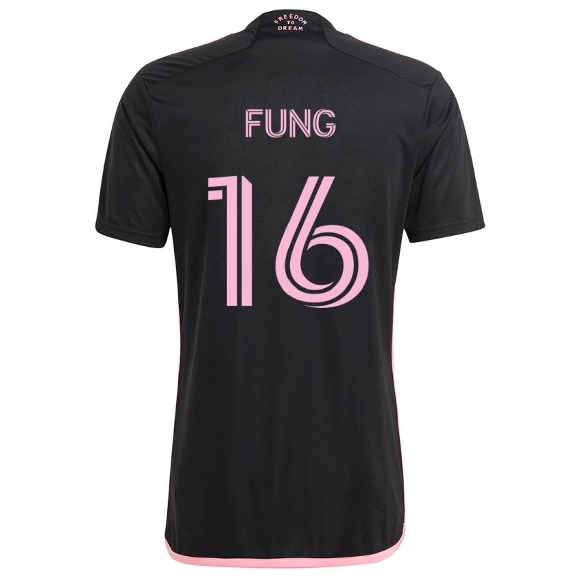 Kandiny Niño Camiseta Victor Fung #16 Negro 2ª Equipación 2024/25 La Camisa Chile