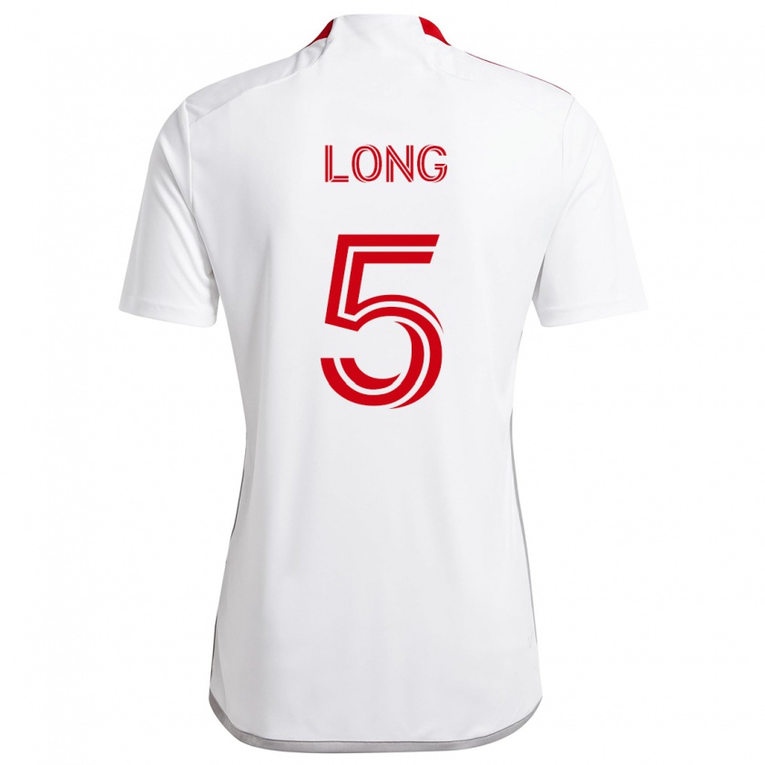 Kandiny Niño Camiseta Kevin Long #5 Blanco Rojo 2ª Equipación 2024/25 La Camisa Chile