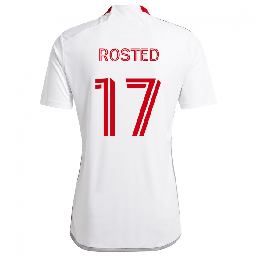 Kandiny Niño Camiseta Sigurd Rosted #17 Blanco Rojo 2ª Equipación 2024/25 La Camisa Chile