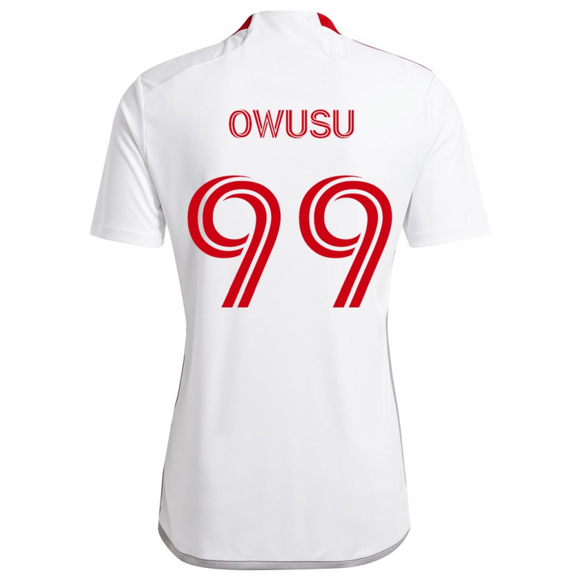 Kandiny Niño Camiseta Prince Osei Owusu #99 Blanco Rojo 2ª Equipación 2024/25 La Camisa Chile