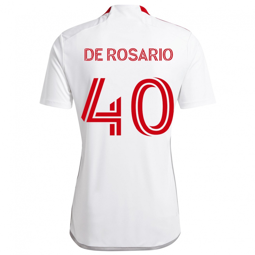 Kandiny Niño Camiseta Adisa De Rosario #40 Blanco Rojo 2ª Equipación 2024/25 La Camisa Chile