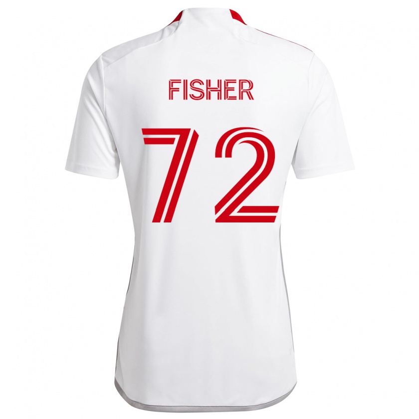 Kandiny Niño Camiseta Mark Fisher #72 Blanco Rojo 2ª Equipación 2024/25 La Camisa Chile