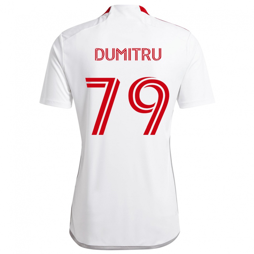 Kandiny Niño Camiseta Andrei Dumitru #79 Blanco Rojo 2ª Equipación 2024/25 La Camisa Chile