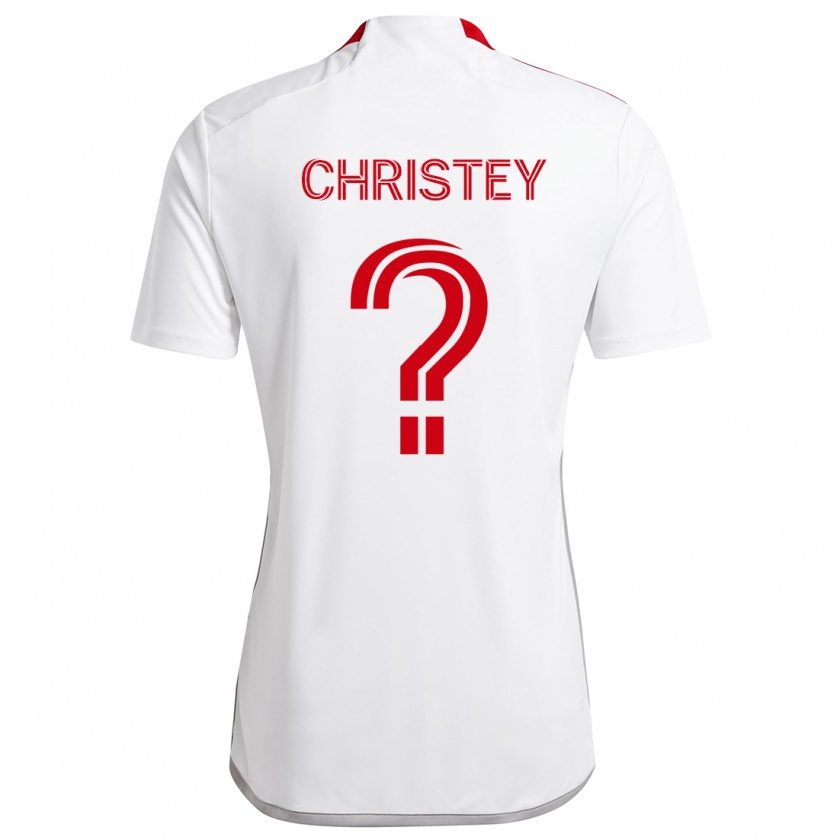 Kandiny Niño Camiseta Quentin Christey #0 Blanco Rojo 2ª Equipación 2024/25 La Camisa Chile