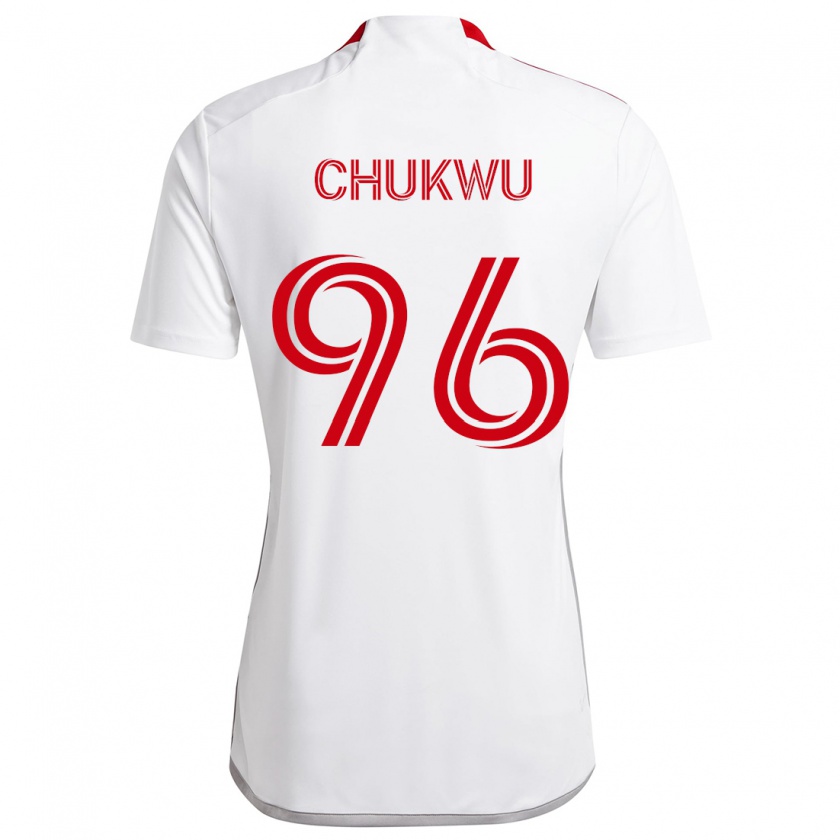 Kandiny Niño Camiseta Richard Chukwu #96 Blanco Rojo 2ª Equipación 2024/25 La Camisa Chile