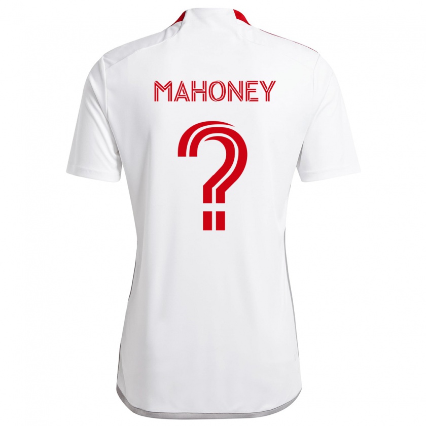 Kandiny Niño Camiseta Adrian Mahoney #0 Blanco Rojo 2ª Equipación 2024/25 La Camisa Chile