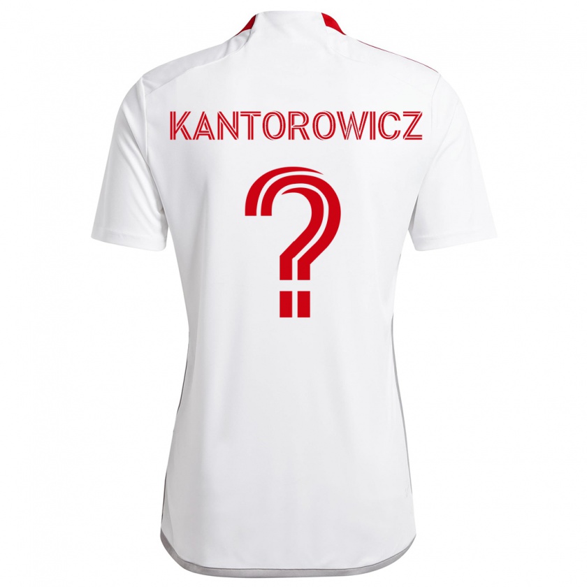 Kandiny Niño Camiseta Dominic Kantorowicz #0 Blanco Rojo 2ª Equipación 2024/25 La Camisa Chile