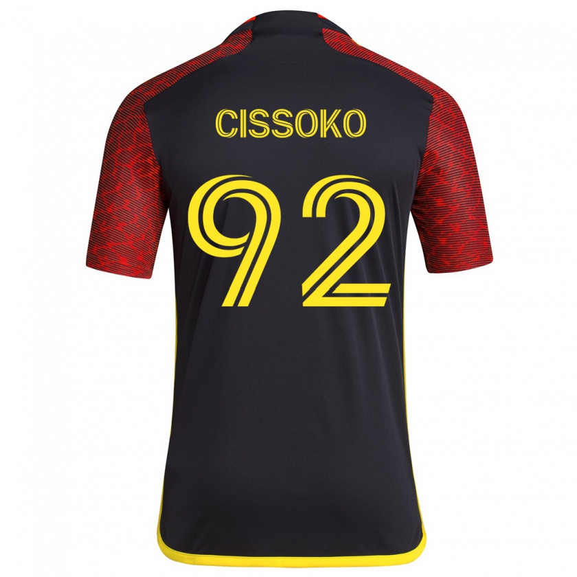 Kandiny Niño Camiseta Abdoulaye Cissoko #92 Negro Rojo 2ª Equipación 2024/25 La Camisa Chile