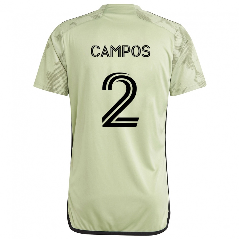 Kandiny Niño Camiseta Omar Campos #2 Verde Claro 2ª Equipación 2024/25 La Camisa Chile