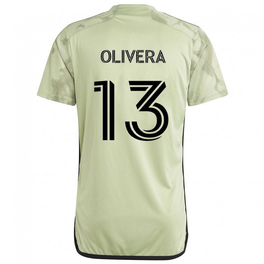 Kandiny Niño Camiseta Cristian Olivera #13 Verde Claro 2ª Equipación 2024/25 La Camisa Chile