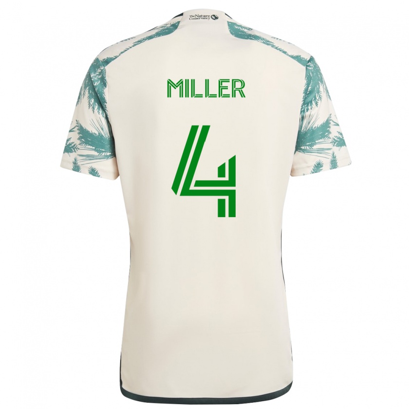 Kandiny Niño Camiseta Kamal Miller #4 Beige Marrón 2ª Equipación 2024/25 La Camisa Chile