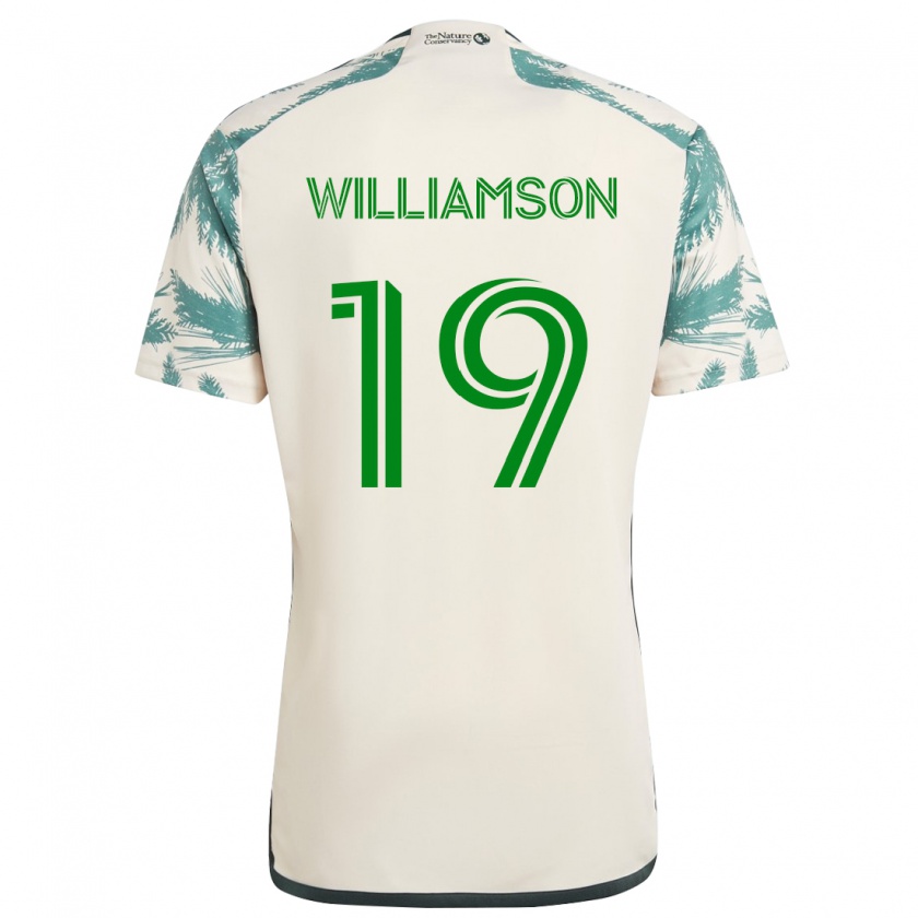 Kandiny Niño Camiseta Eryk Williamson #19 Beige Marrón 2ª Equipación 2024/25 La Camisa Chile