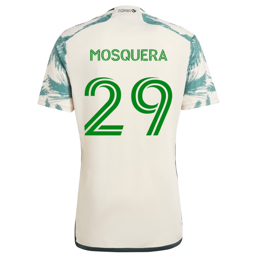 Kandiny Niño Camiseta Juan Mosquera #29 Beige Marrón 2ª Equipación 2024/25 La Camisa Chile