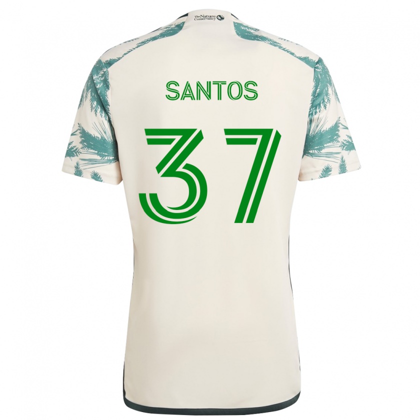 Kandiny Niño Camiseta Noah Santos #37 Beige Marrón 2ª Equipación 2024/25 La Camisa Chile