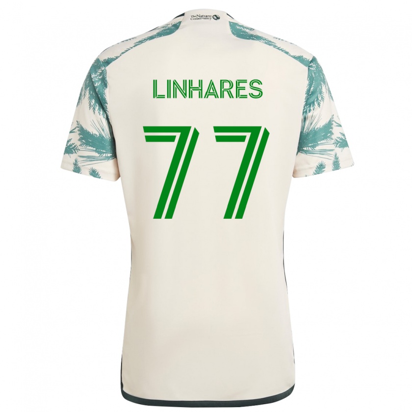 Kandiny Niño Camiseta Kyle Linhares #77 Beige Marrón 2ª Equipación 2024/25 La Camisa Chile