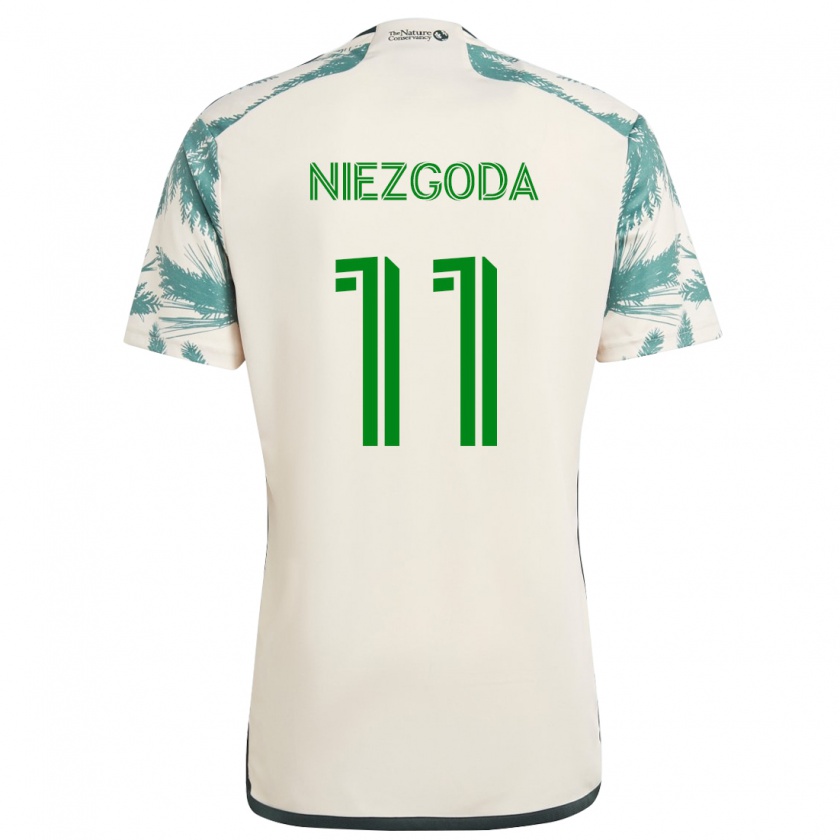 Kandiny Niño Camiseta Jaroslaw Niezgoda #11 Beige Marrón 2ª Equipación 2024/25 La Camisa Chile