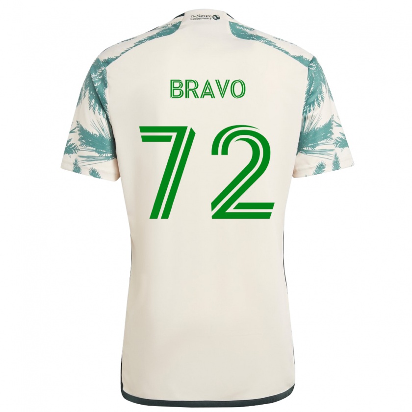 Kandiny Niño Camiseta Julian Bravo #72 Beige Marrón 2ª Equipación 2024/25 La Camisa Chile