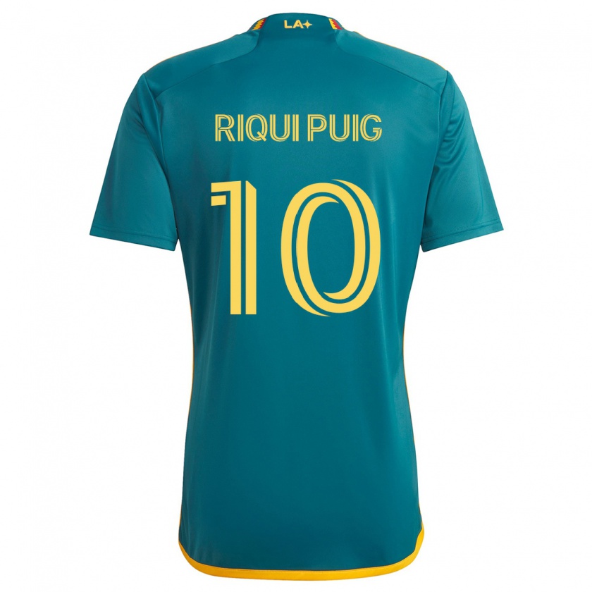 Kandiny Niño Camiseta Riqui Puig #10 Verde Amarillo 2ª Equipación 2024/25 La Camisa Chile