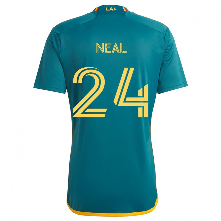 Kandiny Niño Camiseta Jalen Neal #24 Verde Amarillo 2ª Equipación 2024/25 La Camisa Chile