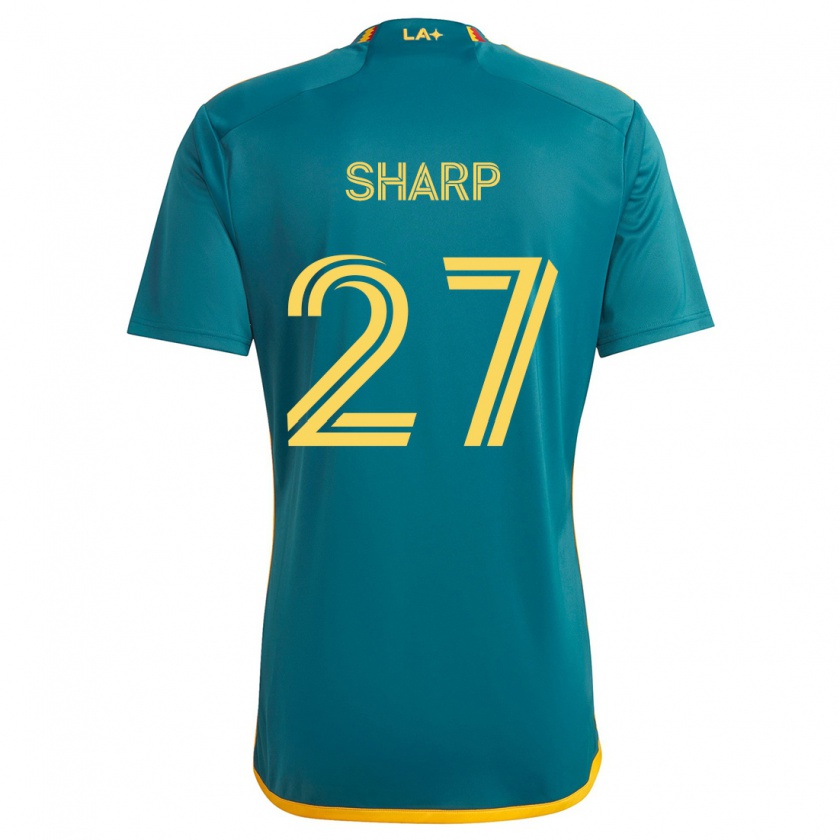 Kandiny Niño Camiseta Billy Sharp #27 Verde Amarillo 2ª Equipación 2024/25 La Camisa Chile