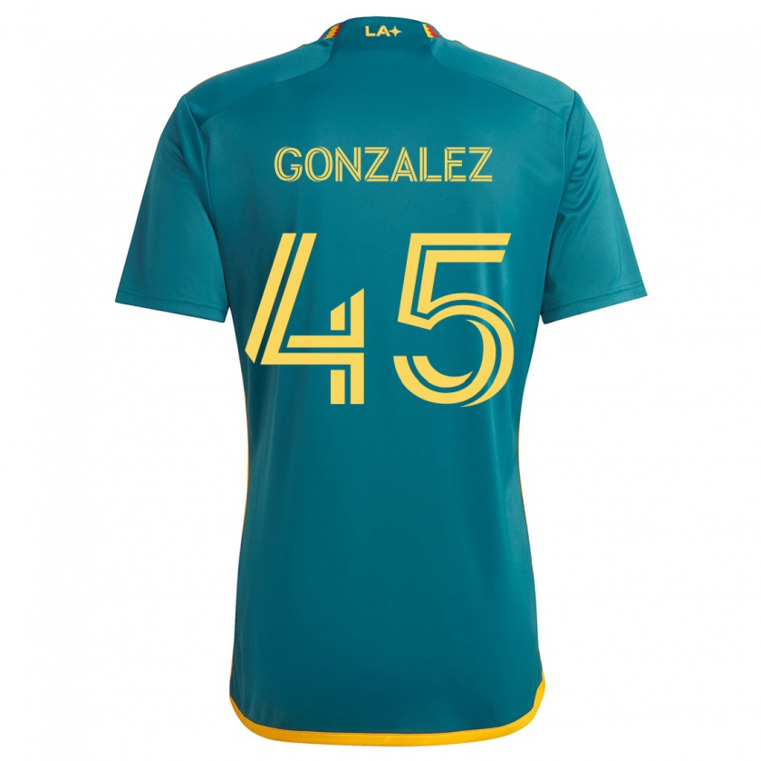 Kandiny Niño Camiseta Adrián González #45 Verde Amarillo 2ª Equipación 2024/25 La Camisa Chile