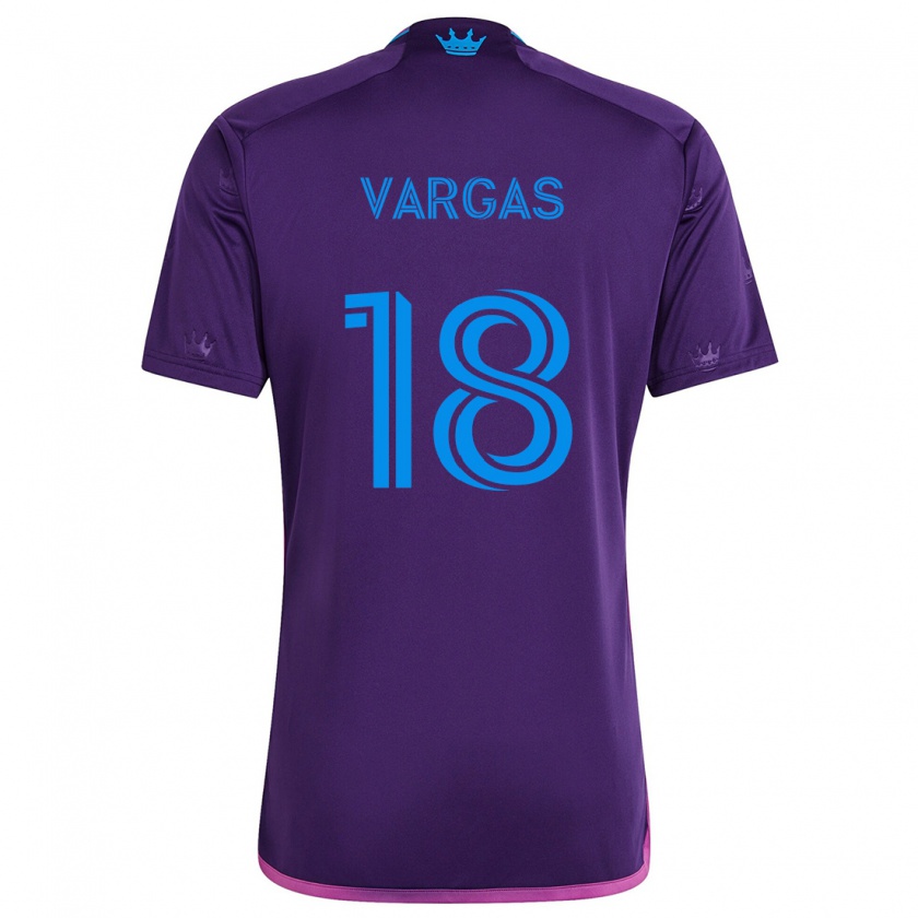 Kandiny Niño Camiseta Kerwin Vargas #18 Azul Morado 2ª Equipación 2024/25 La Camisa Chile