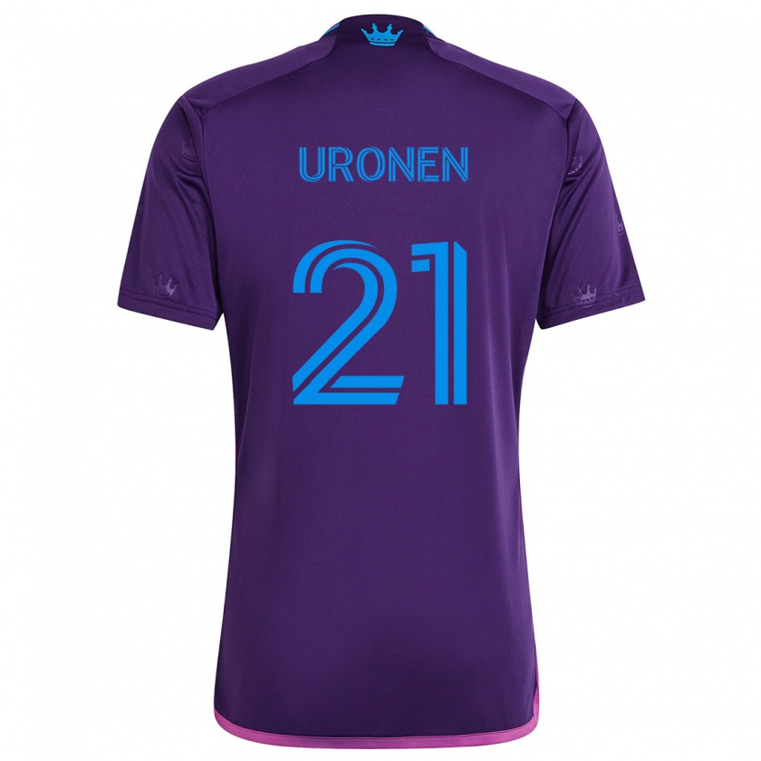 Kandiny Niño Camiseta Jere Uronen #21 Azul Morado 2ª Equipación 2024/25 La Camisa Chile