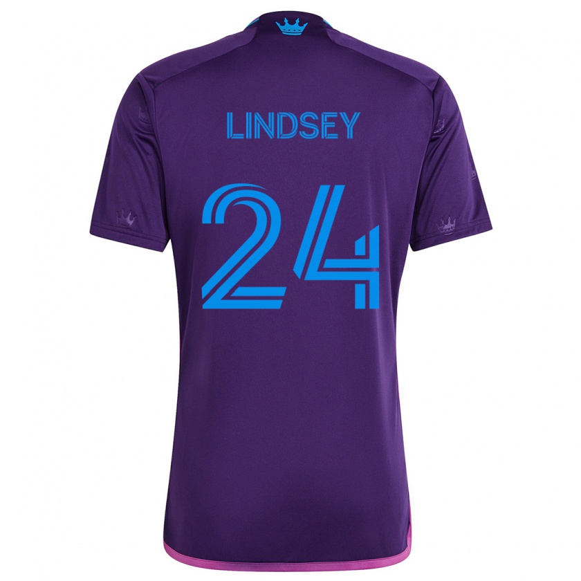 Kandiny Niño Camiseta Jaylin Lindsey #24 Azul Morado 2ª Equipación 2024/25 La Camisa Chile