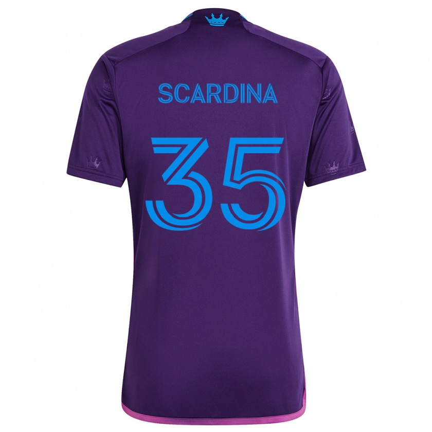 Kandiny Niño Camiseta Nick Scardina #35 Azul Morado 2ª Equipación 2024/25 La Camisa Chile