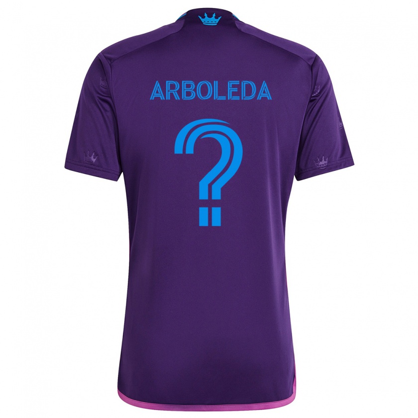 Kandiny Niño Camiseta Jeyden Arboleda #0 Azul Morado 2ª Equipación 2024/25 La Camisa Chile