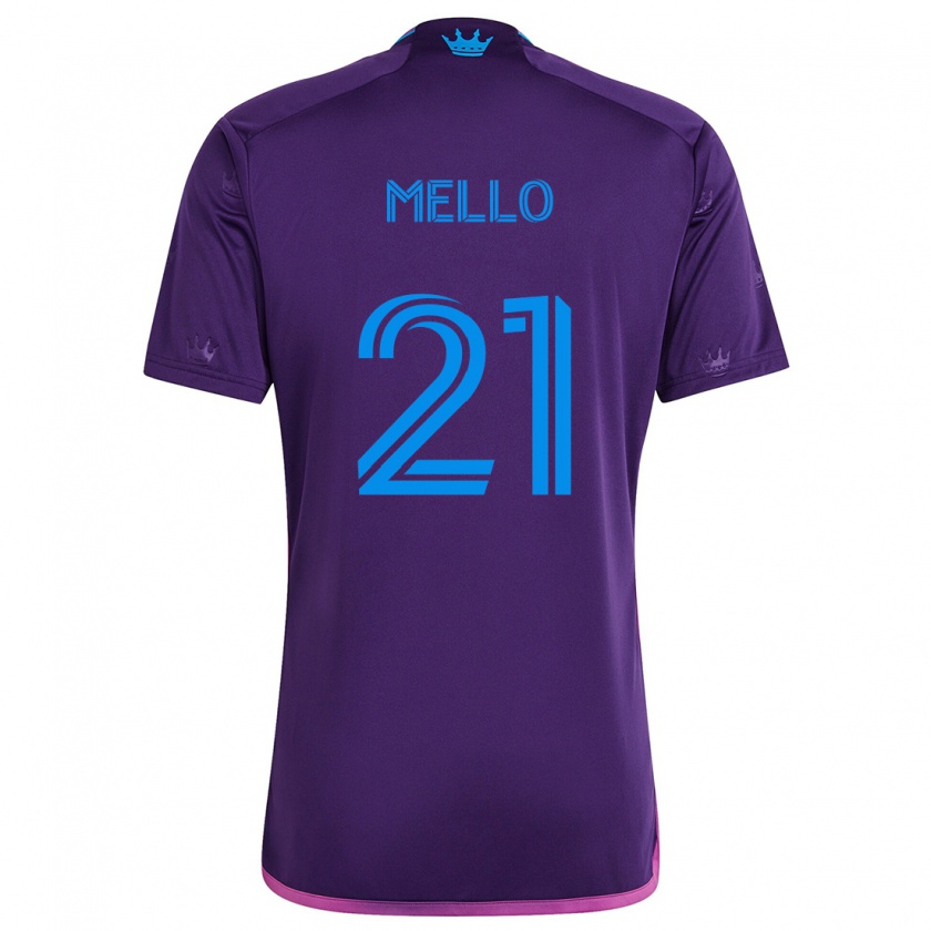 Kandiny Niño Camiseta Vinicius Mello #21 Azul Morado 2ª Equipación 2024/25 La Camisa Chile