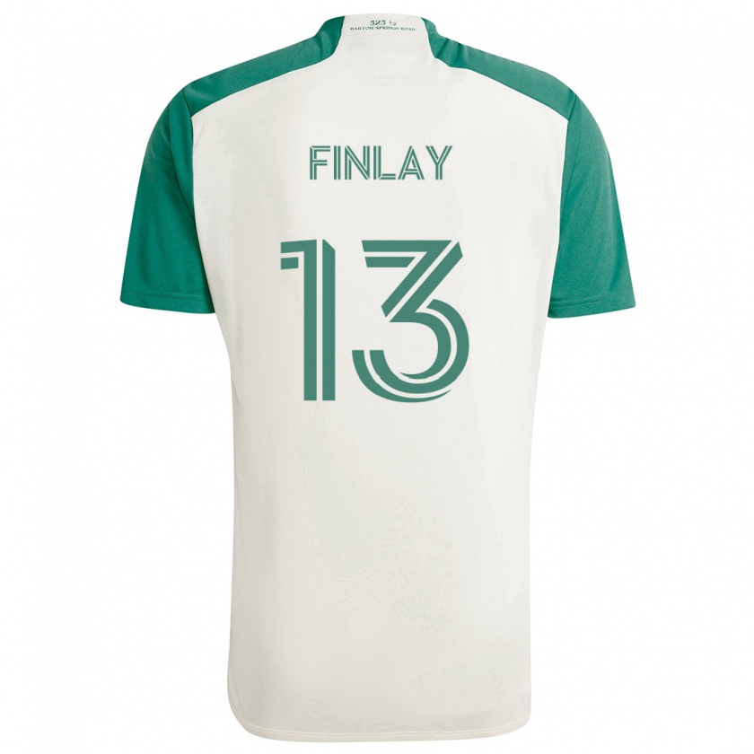 Kandiny Niño Camiseta Ethan Finlay #13 Colores Tostados Verde 2ª Equipación 2024/25 La Camisa Chile