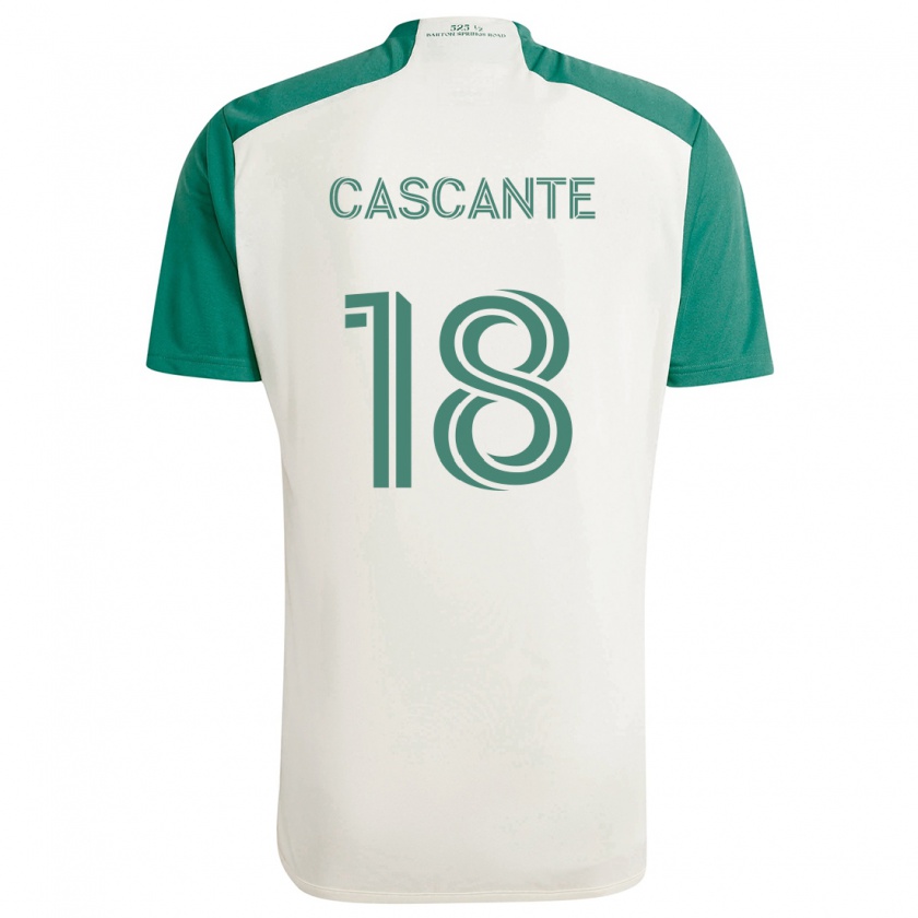 Kandiny Niño Camiseta Julio Cascante #18 Colores Tostados Verde 2ª Equipación 2024/25 La Camisa Chile