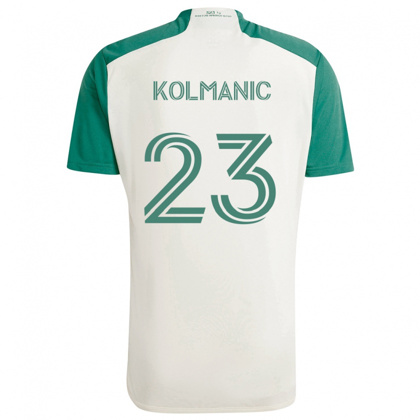 Kandiny Niño Camiseta Zan Kolmanic #23 Colores Tostados Verde 2ª Equipación 2024/25 La Camisa Chile