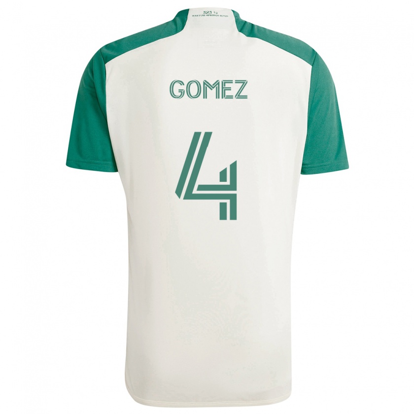 Kandiny Niño Camiseta Antonio Gomez #4 Colores Tostados Verde 2ª Equipación 2024/25 La Camisa Chile