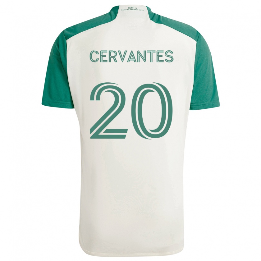 Kandiny Niño Camiseta Aaron Cervantes #20 Colores Tostados Verde 2ª Equipación 2024/25 La Camisa Chile