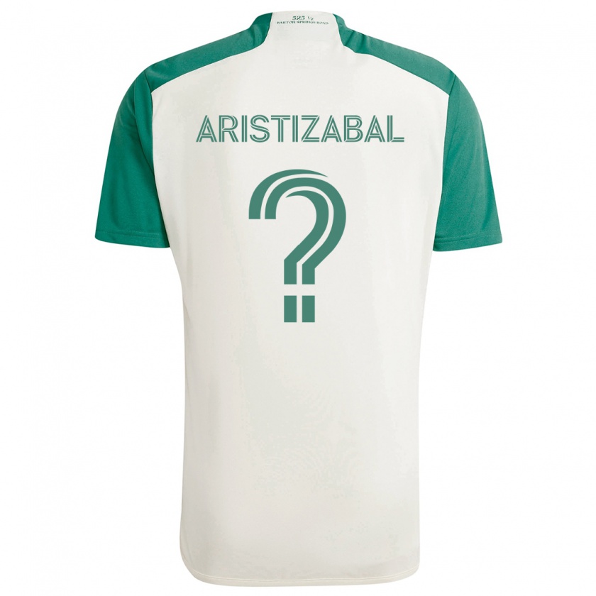 Kandiny Niño Camiseta Nicolas Aristizabal #0 Colores Tostados Verde 2ª Equipación 2024/25 La Camisa Chile