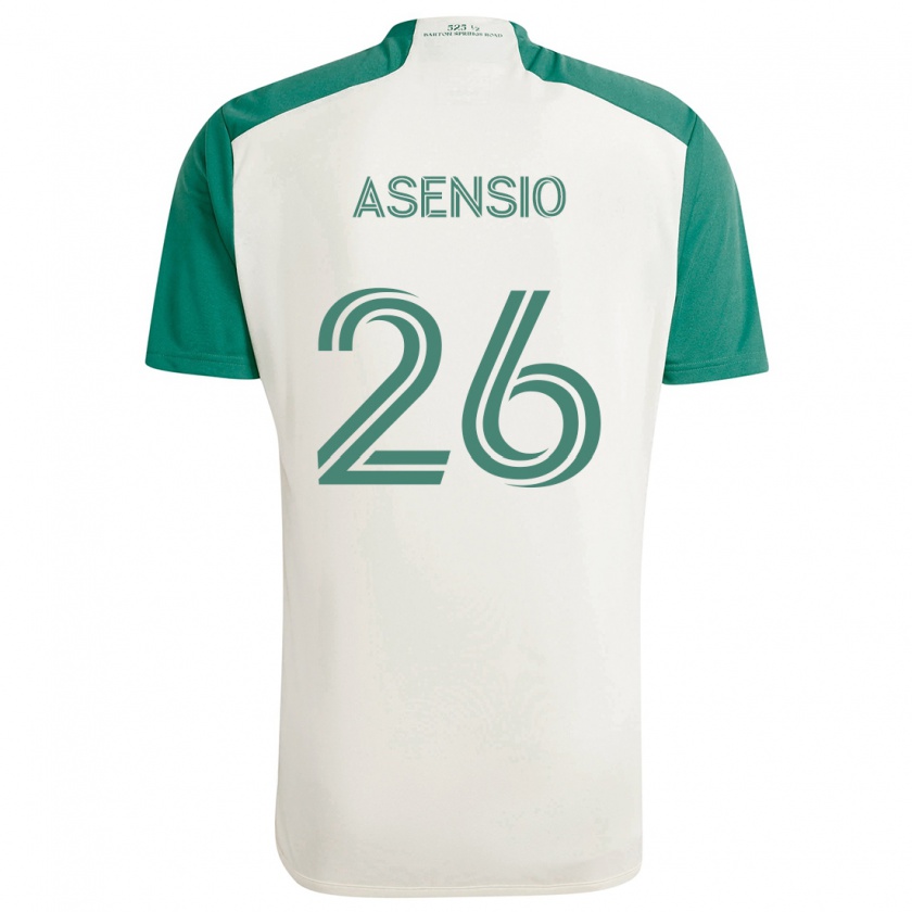 Kandiny Niño Camiseta Charlie Asensio #26 Colores Tostados Verde 2ª Equipación 2024/25 La Camisa Chile