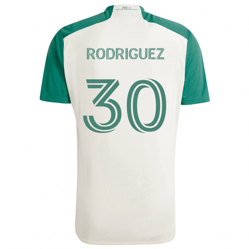 Kandiny Niño Camiseta Memo Rodríguez #30 Colores Tostados Verde 2ª Equipación 2024/25 La Camisa Chile