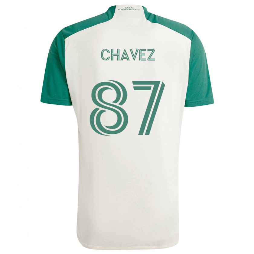 Kandiny Niño Camiseta Alfonso Ocampo-Chávez #87 Colores Tostados Verde 2ª Equipación 2024/25 La Camisa Chile