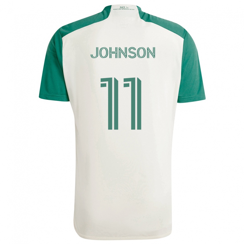 Kandiny Niño Camiseta Emmanuel Johnson #11 Colores Tostados Verde 2ª Equipación 2024/25 La Camisa Chile