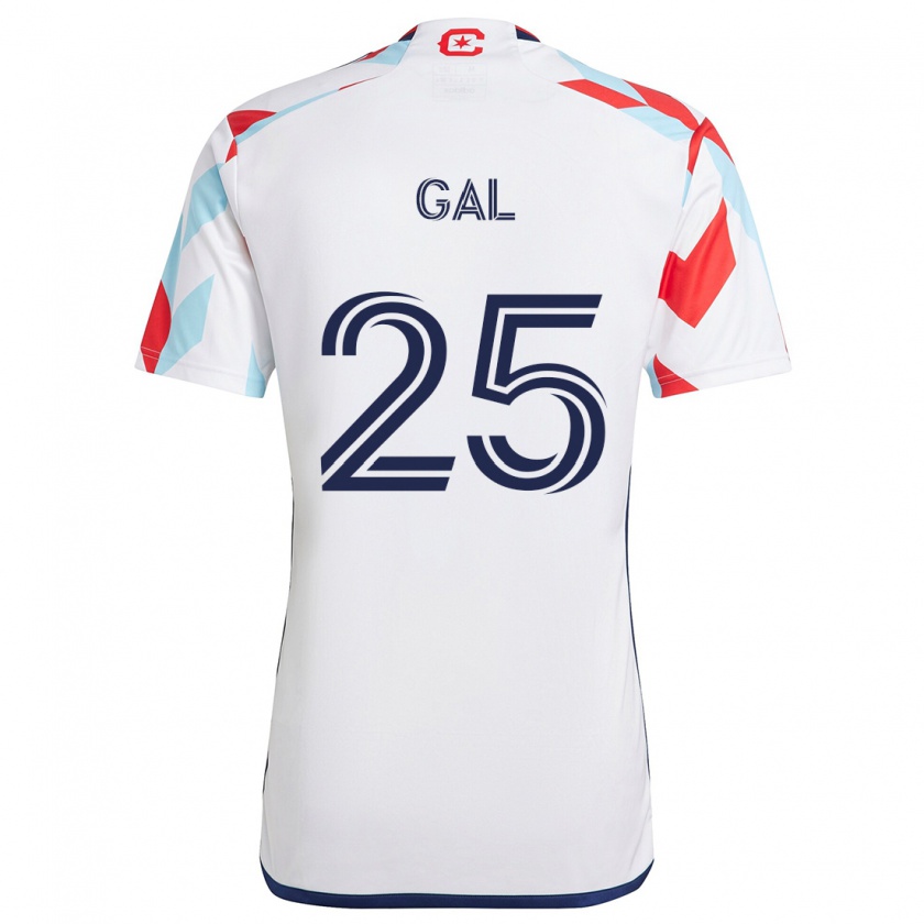 Kandiny Niño Camiseta Jeff Gal #25 Blanco Rojo Azul 2ª Equipación 2024/25 La Camisa Chile