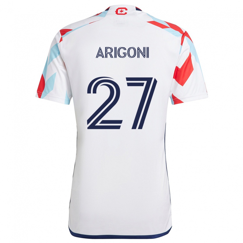 Kandiny Niño Camiseta Allan Arigoni #27 Blanco Rojo Azul 2ª Equipación 2024/25 La Camisa Chile