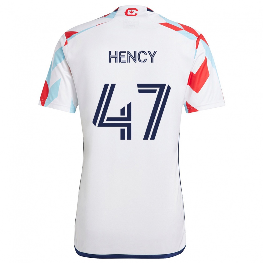 Kandiny Niño Camiseta Billy Hency #47 Blanco Rojo Azul 2ª Equipación 2024/25 La Camisa Chile