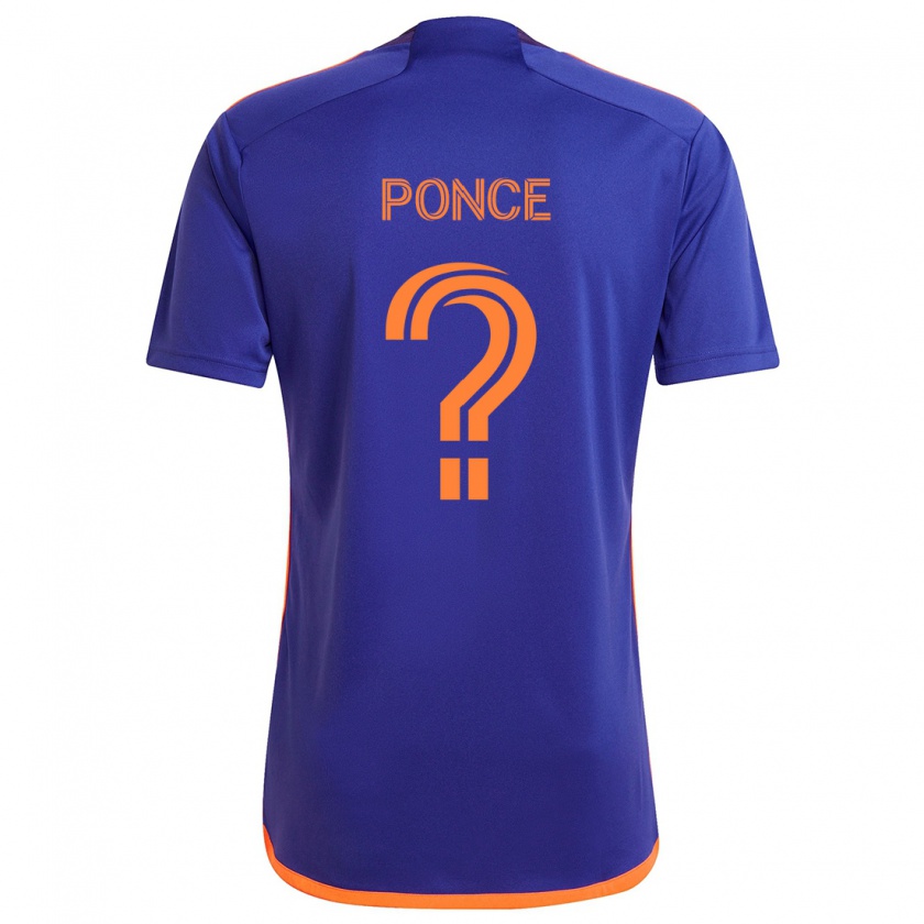 Kandiny Niño Camiseta Ezequiel Ponce #0 Púrpura Naranja 2ª Equipación 2024/25 La Camisa Chile