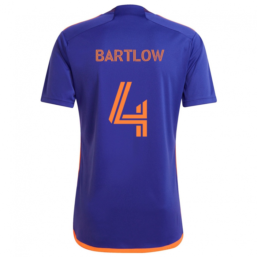 Kandiny Niño Camiseta Ethan Bartlow #4 Púrpura Naranja 2ª Equipación 2024/25 La Camisa Chile